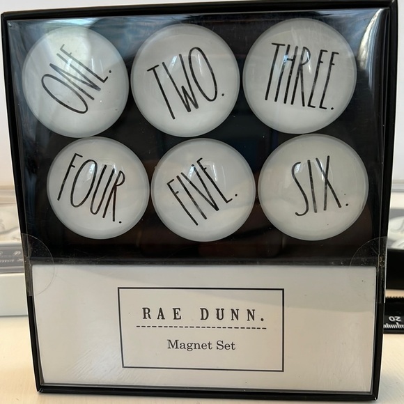 Rae Dunn Glass Dome Magnet Set 6 One Two Three Four Five Six - Picture 1 of 6